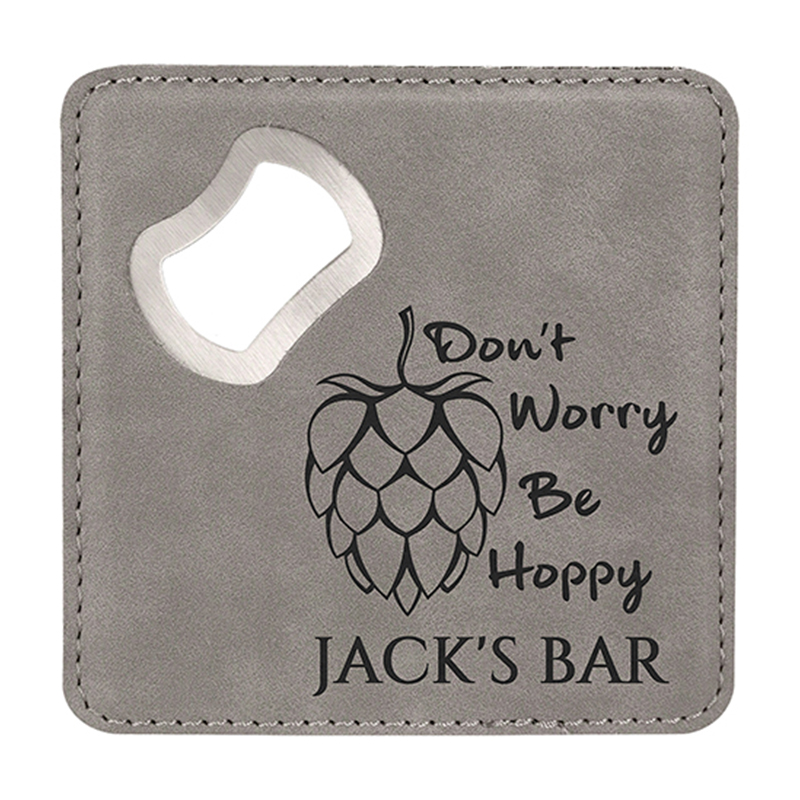 Coaster din piele cu laser cu deschizător de sticle